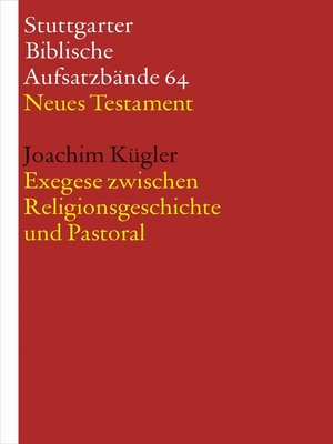 cover image of Exegese zwischen Religionsgeschichte und Pastoral